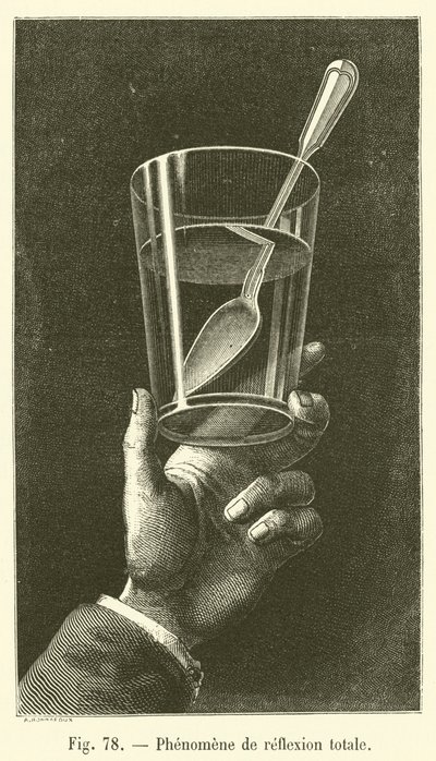 Phenomenon of Total Reflection (engraving) by French School