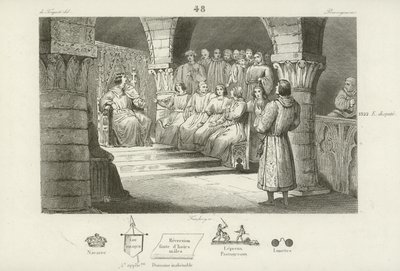Philip V of France and the States General reject the claim to the throne of Joan II of Navarre, c1317 by French School