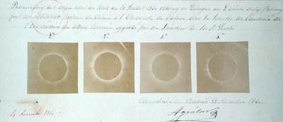 Photographs of a Solar Eclipse of the Sun Taken at the Observatory in Madrid by French School