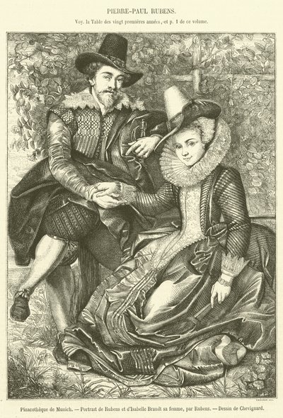 Pinacotheque of Munich, Portrait of Rubens and his wife Isabelle Brandt by French School