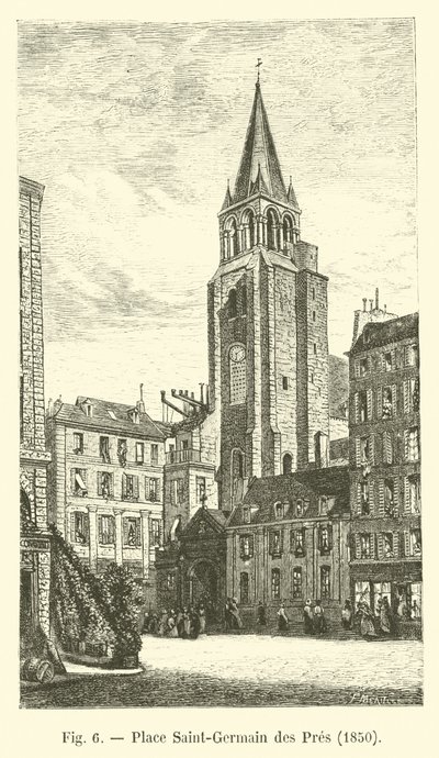Place Saint-Germain des Pres, 1850 by French School