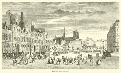 Place de Greve in 1855 by French School