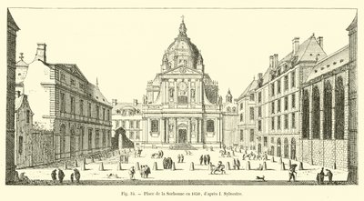 Place de la Sorbonne in 1650, after I. Sylvestre by French School