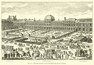 Place du Carrousel in 1680, Facsimile of an Engraving by Perelle by French School