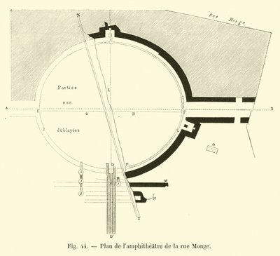 Plan of the amphitheater of Rue Monge by French School