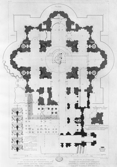 Plan of St. Peters Basilica by French School
