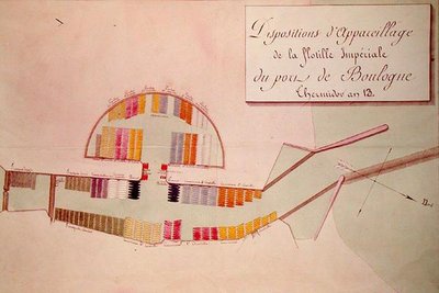 Plan of the Imperial Flotilla in the Port of Boulogne on the 17th January 1804 by French School