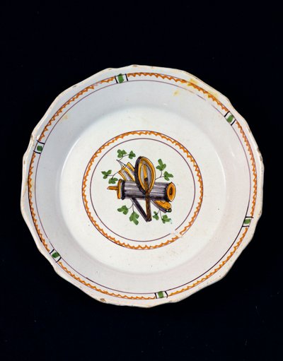 Plate decorated with Masonic attributes by French School