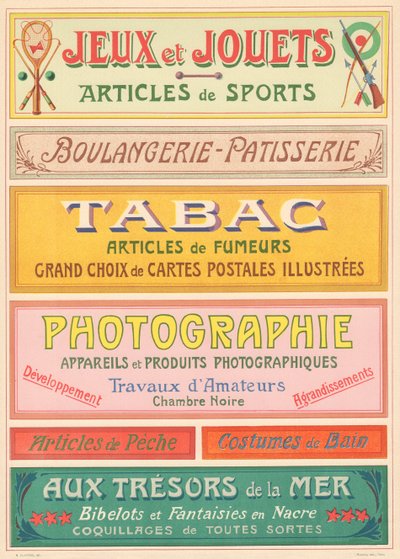 Plate 20: Signage models for Art Nouveau letter painter by French School