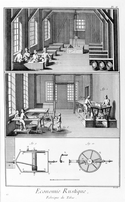 Plate Representing a Tobacco Factory. Manufacture de Tabac - L