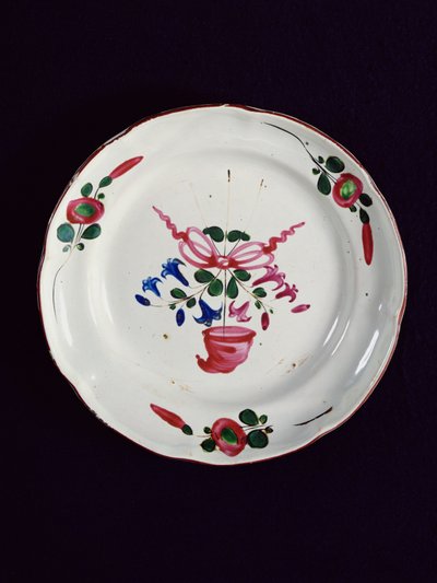 Plate with Decoration of a Bouquet Topped with a Phrygian Cap by French School