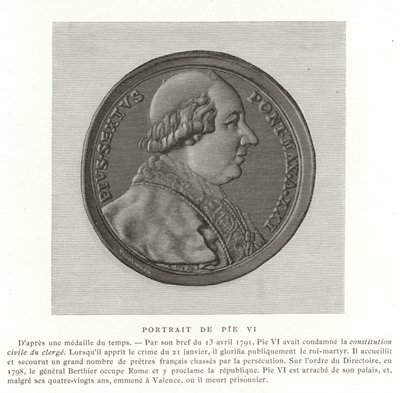 Pope Pius VI by French School