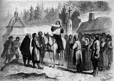 Pope Translating and Reading an Ukase from the Emperor of Russia to Polish Illiterate Peasants by French School