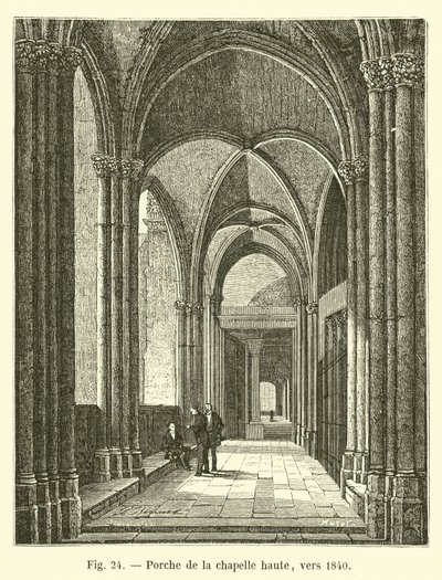 Porch of the upper chapel, around 1840 by French School