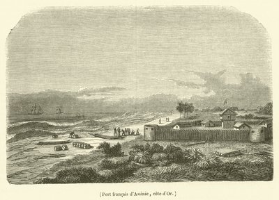 French Port of Assinie, Gold Coast (engraving) by French School