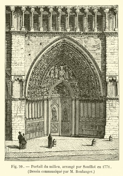 Middle Portal, Arranged by Soufflot in 1771, Drawing Communicated by M. Boulanger by French School