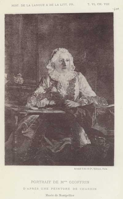 Portrait of Mme Geoffrin by French School