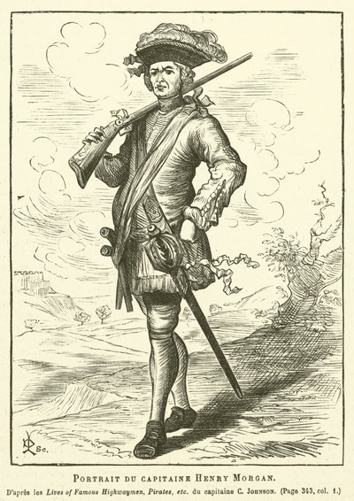 Portrait of Captain Henry Morgan (engraving) by French School