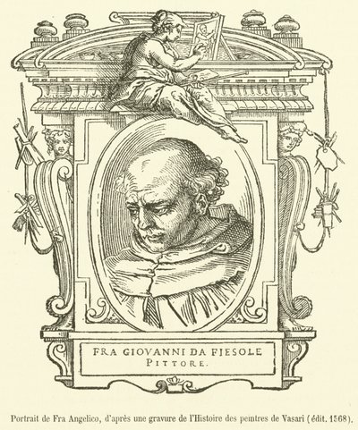 Portrait of Fra Angelico (engraving) by French School