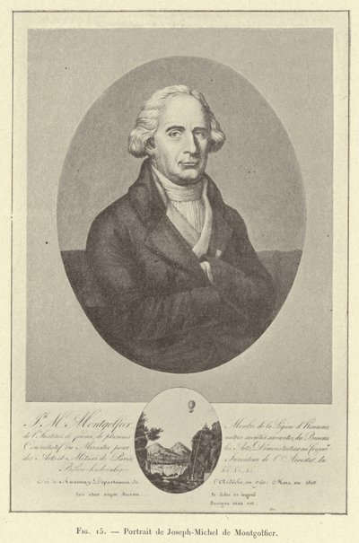 Portrait of Joseph-Michel de Montgolfier (engraving) by French School