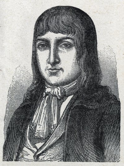 Portrait of Amateur Jerome Le Bras des Forges, knight of Boishardy, Chef chouan of the French revolution - Engraving of 1889 by French School