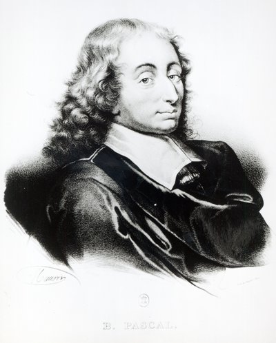 Portrait of Blaise Pascal engraved by Francois Seraphin Delpech by French School