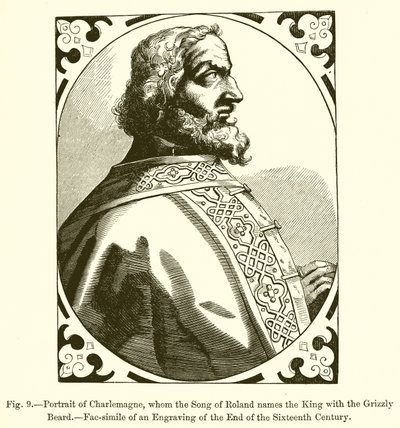 Portrait of Charlemagne, King with the Grizzly Beard by French School
