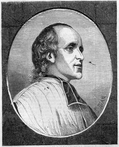 Portrait of Father Delacroix de Ravignan (1795-1858), French Jesuit. Engraving in Le Monde Illustré No. 47 of 6 March 1858. by French School