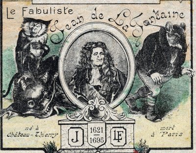 Portrait of Jean de La Fontaine (1621-95). Epinal imaging from the end of the 19th century. by French School