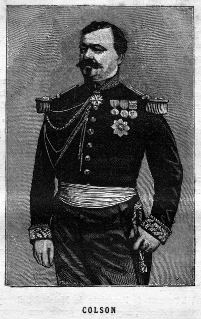 Portrait of Joseph Emile Colson (1821-1870), General Francais. Engraving in 