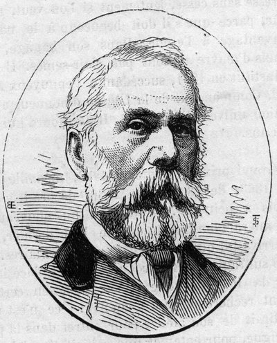 Portrait of Louis Francois (?) (1814-1888), French engraver. Engraving in Le Monde Illustré n°890 of 2 May 1874. by French School