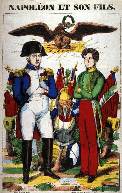 Portrait of Napoleon I and his son, Napoleon II. Image of Epinal by French School