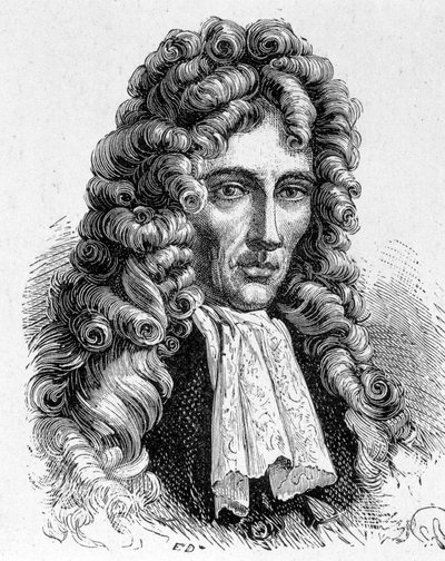Portrait of Robert Boyle (1627 - 1691), Irish Physicist and Chemist - in Album of Science; Illustrious Scientists; Great Discoveries 1896 by French School