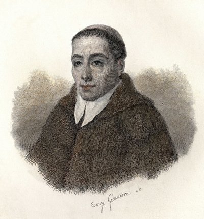 Portrait of Saint Bernard de Menthon (923-1009), archdeacon of Aosta and founder of the hospices of Saint Bernard. In Portraits of Useful Men by French School