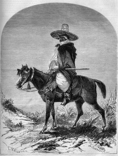 Portrait of an Arab rider from the border of Morocco by French School