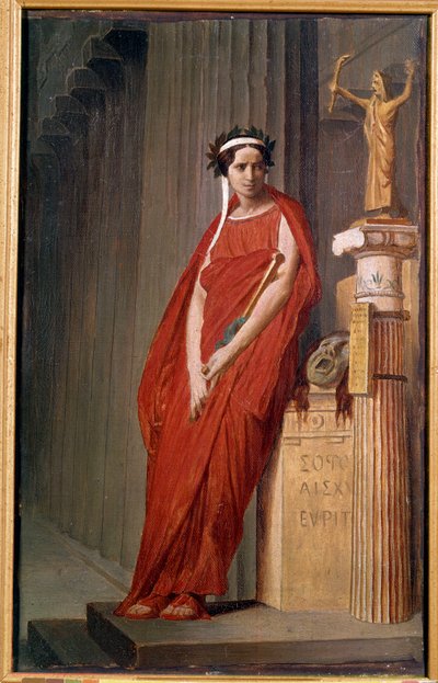Portrait of comedian Elisabeth Felix called Mademoiselle Rachel (1821-1858) by French School