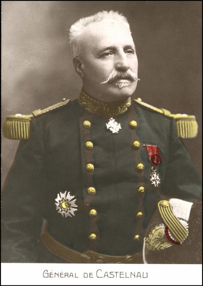 Portrait of the French general Noel Edouard de Curieres de Castelnau (1851-1944). 20th century postcard. by French School