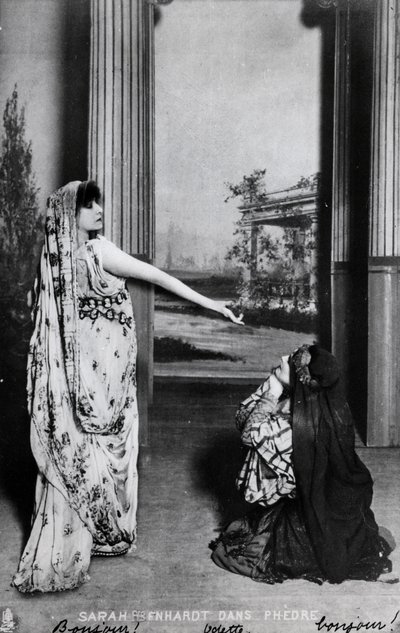 Postcard Depicting Sarah Bernhardt in Phedre by French School