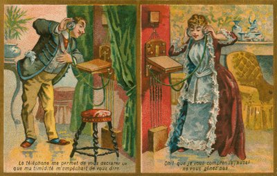 Postcard Featuring Telephone by French School