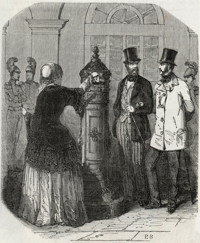 Posts: New Mailbox (Engraving in Tableau-de-Paris by Edmond Texier, 1852) by French School