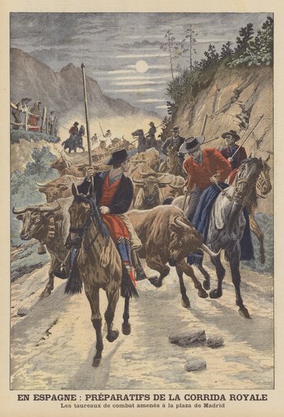 Preparations for the bullfights to celebrate the wedding of King Alfonso XIII of Spain by French School
