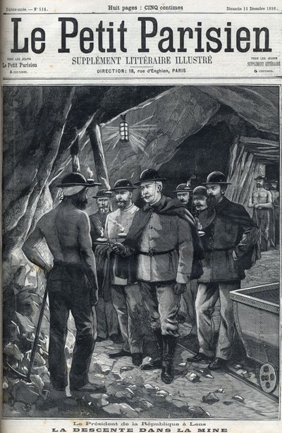 President of the French Republic Felix Faure visited the Lens mines in December 1898. Cover of the newspaper 