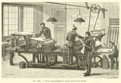 Steam Printing Press for Double Printing by French School