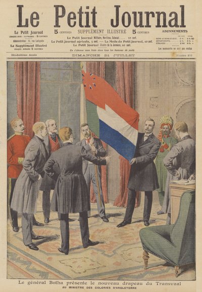 Prime Minister Louis Botha presenting the new flag of the Colony of Transvaal to British Colonial by French School
