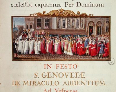 Procession of the Reliquary of St. Genevieve by French School