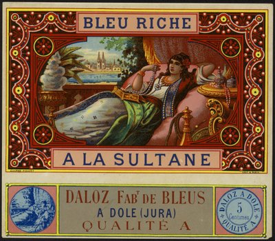 Product Label for Bleu Riche a la Sultane by French School