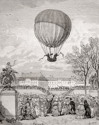 Professor Jacques Charles and Nicolas-Louis Robert fly the world