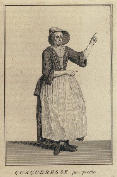 Quaker woman preaching by French School