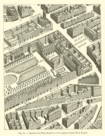 Palais-Royal District in 1739, After the Turgot Plan by French School