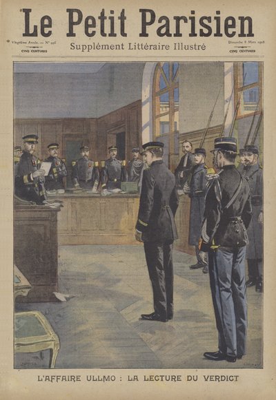 Reading of the verdict at the treason trial of Charles Benjamin Ullmo by French School